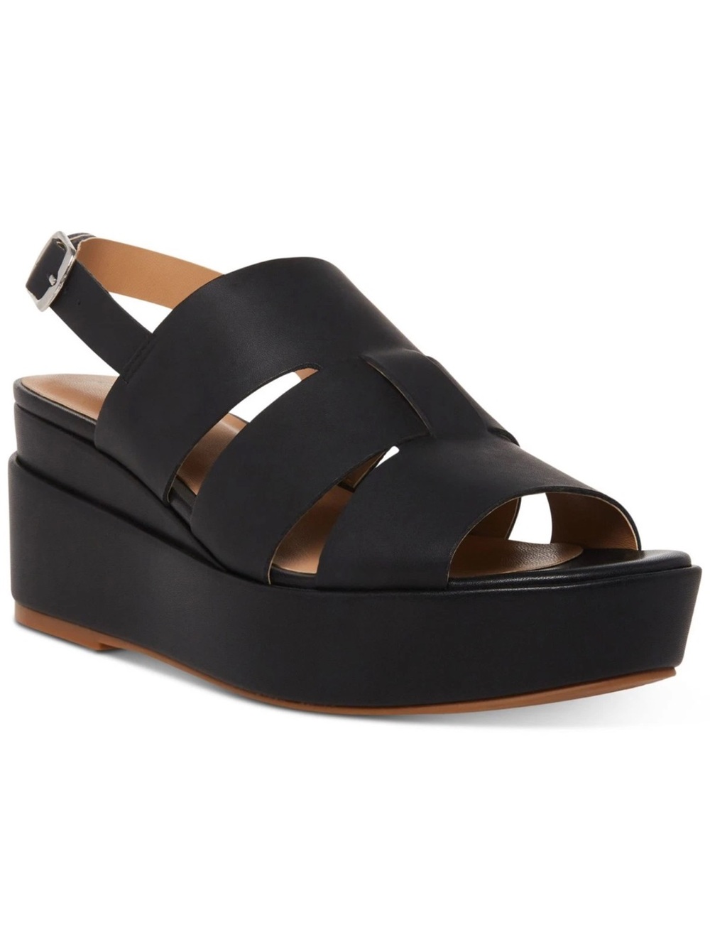 Aqua College Nadi Platform Wedge Leather Slingback‎ Sandals Size 7 Whimsigoth